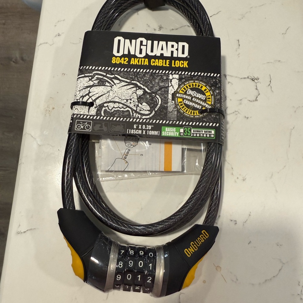 Black and Yellow Akita Cable Lock